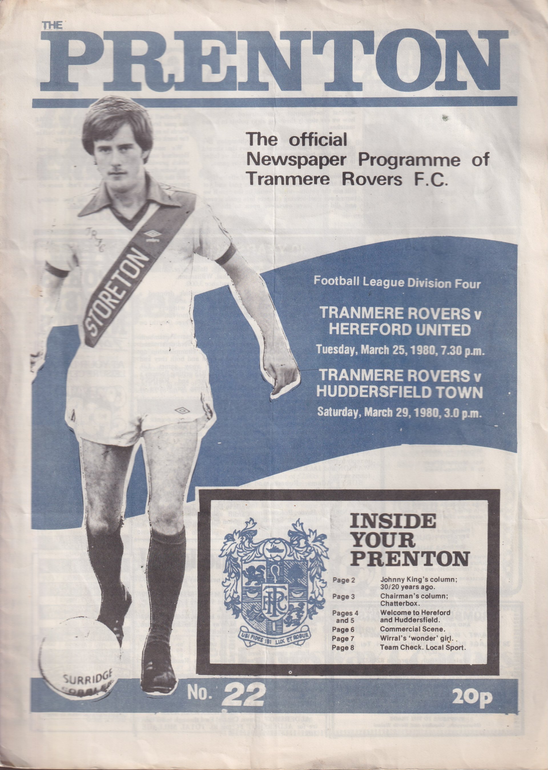 Tranmere Rovers v Hereford United match programme